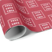 Papier Cadeau YULE AIME CETTE Simple Typographie (Coin rond)