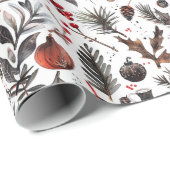 Papier Cadeau Yule, Pagan, Nordic, Solstice, Hiver, Noël (Coin rond)