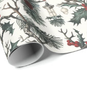 Papier Cadeau Yule, Pagan, Nordic, Solstice, Hiver, Noël (Coin rond)