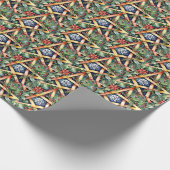 Papier Cadeau Yule Winter Solstice Holly Greenery Wicca Pentacle (Coin)