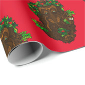 Papier Cadeau Yuletide Greenman Papier à envelopper (Coin rond)