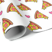 Papier Cadeau Yummy Pizza Slices Motif (Coin rond)
