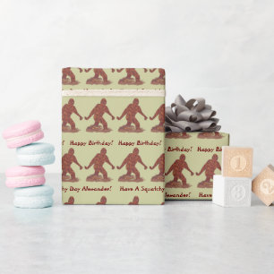 Papier Cadeau Z Bigfoot Marcher Sasquatch Joyeux Squatch Anniver