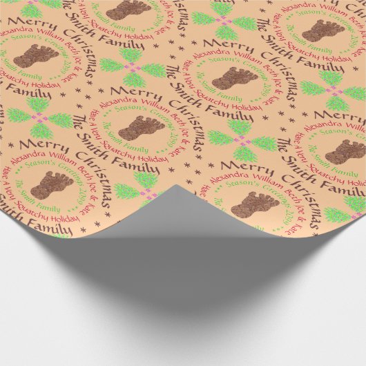 Papier Cadeau Z Bigfoot Sasquatch Track Noël personnalisé (Coin)
