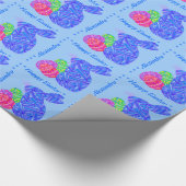 Papier Cadeau Z Oeufs de Pâques Bleus Personnalisés (Coin)