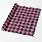 Papier Cadeau Zag Zag Rose et Noir Bateau Plaid (Déroulé)