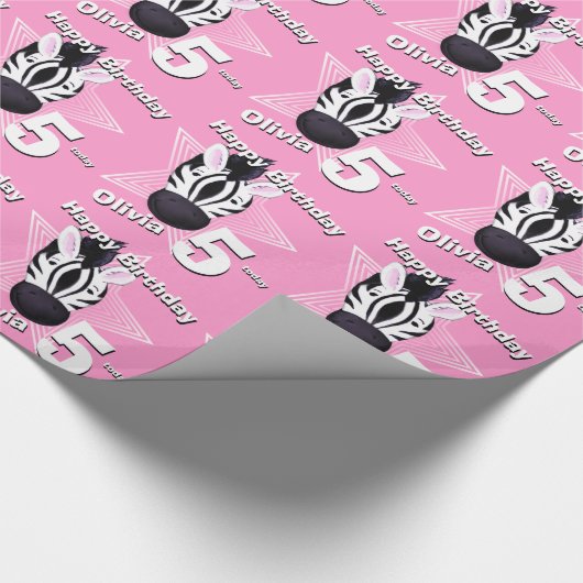 Papier Cadeau Zebra art ajouter votre âge et nom emballage d'ann (Coin)