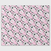 Papier Cadeau Zebra Baby shower Safari Rose Girl (Plat)