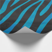 Papier Cadeau Zebra Black et Blue Print (Coin)