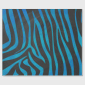 Papier Cadeau Zebra Black et Blue Print (Plat)