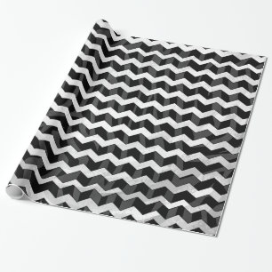 Papier Cadeau Zebra Black et Grey Chevron