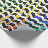 Papier Cadeau Zebra Chevron noir et arc-en-ciel (Coin)