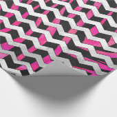 Papier Cadeau Zebra Chevron noir et rose chaud (Coin)