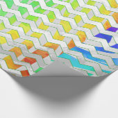 Papier Cadeau Zebra Chevron Rainbow et White Print (Coin)