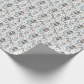 Papier Cadeau Zebra Cute Baby Pastel Motif d'aquarelle (Coin)