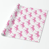 Papier Cadeau Zebra Hot rose et blanc Silhouette (Déroulé)