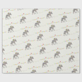 Papier Cadeau Zebra Monkey Balloon Party gift wrapppaper (Plat)