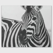 PAPIER CADEAU ZEBRA NOIR ET BLANC (Plat)