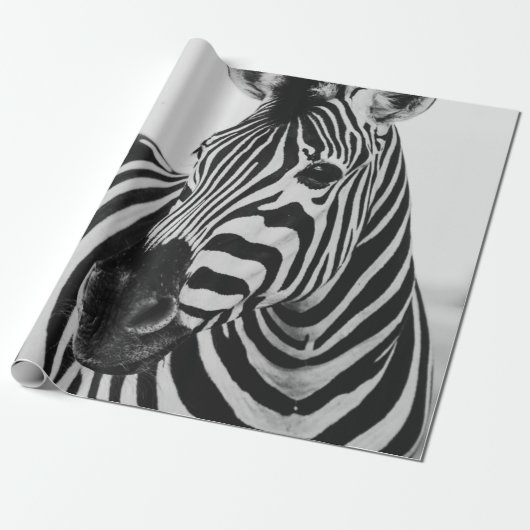 PAPIER CADEAU ZEBRA NOIR ET BLANC (Déroulé)
