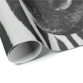 PAPIER CADEAU ZEBRA NOIR ET BLANC (Coin rond)