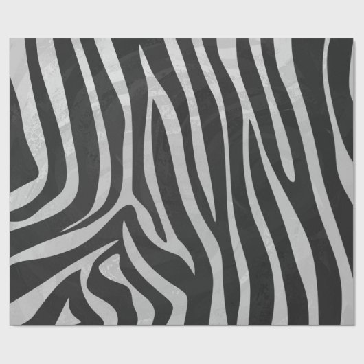 Papier Cadeau Zebra noir et gris clair (Plat)