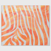 Papier Cadeau Zebra Orange and White Print (Plat)