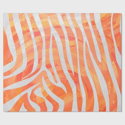 Papier Cadeau Zebra Orange and White Print (Plat)