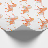 Papier Cadeau Zebra Orange et Silhouette blanche (Coin)