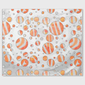Papier Cadeau Zebra Orange et White Polka Dot (Plat)
