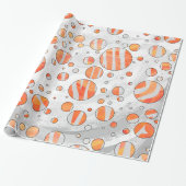 Papier Cadeau Zebra Orange et White Polka Dot (Déroulé)