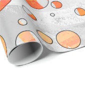 Papier Cadeau Zebra Orange et White Polka Dot (Coin rond)