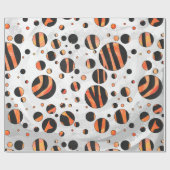 Papier Cadeau Zebra Pois noirs et orange (Plat)