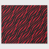 Papier Cadeau Zebra Print Black Red Cute Modern Xmas Motif (Plat)