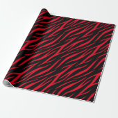 Papier Cadeau Zebra Print Black Red Cute Modern Xmas Motif (Déroulé)