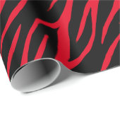 Papier Cadeau Zebra Print Black Red Cute Modern Xmas Motif (Coin rond)