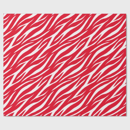 Papier Cadeau Zebra Print Blanc Rouge mignonne Motif moderne Xma (Plat)