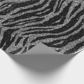 Papier Cadeau Zebra Print noir et gris argent (Coin)