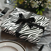 Papier Cadeau Zebra Print Stripes Motif animal noir et blanc