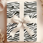 Papier Cadeau Zebra Print Stripes Motif animal noir et blanc