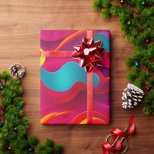 Papier Cadeau Zebra Strids vagues Motif arc-en-ciel de la Marine (Cadeau de vacances)