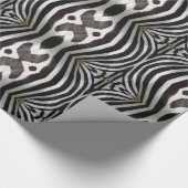 Papier Cadeau Zebra Stripes Motif Faune noire et blanche (Coin)