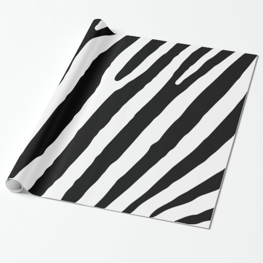 Papier Cadeau Zebra Stripes noir et blanc Cool Abstrait (Déroulé)