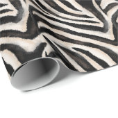 Papier Cadeau Zebra Texture : Dessin à la main, Africain. (Coin rond)