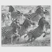 Papier Cadeau Zebras running (Plat)
