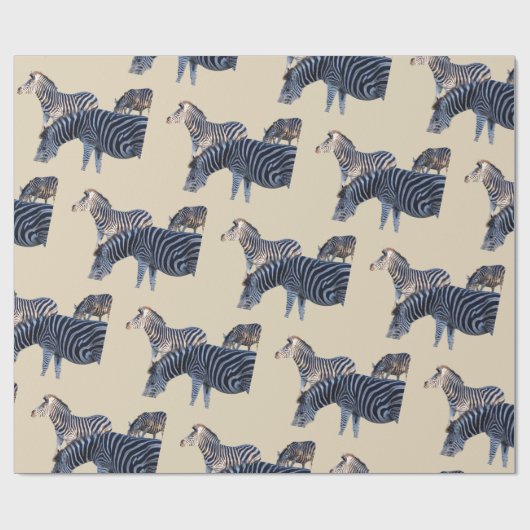 Papier Cadeau Zèbre Afrique (Plat)