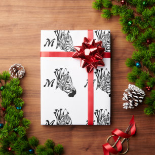 Papier Cadeau Zèbre avec bandes noires torsadées