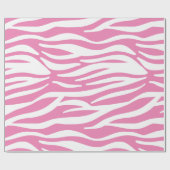 Papier Cadeau Zèbre blanc et rose (Plat)