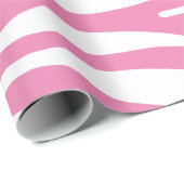 Papier Cadeau Zèbre blanc et rose (Coin rond)