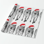 Papier Cadeau Zèbre en papier d'emballage de Père Noël<br><div class="desc">Papier d'emballage de Noël parfait pour l'amant de zèbre dans votre famille</div>