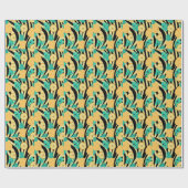 Papier Cadeau Zèbre, monstère, ananas : motif d'été. (Plat)